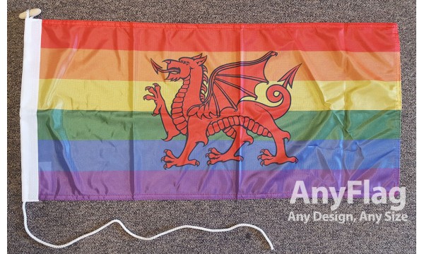Rainbow Welsh Dragon Custom Printed AnyFlag®